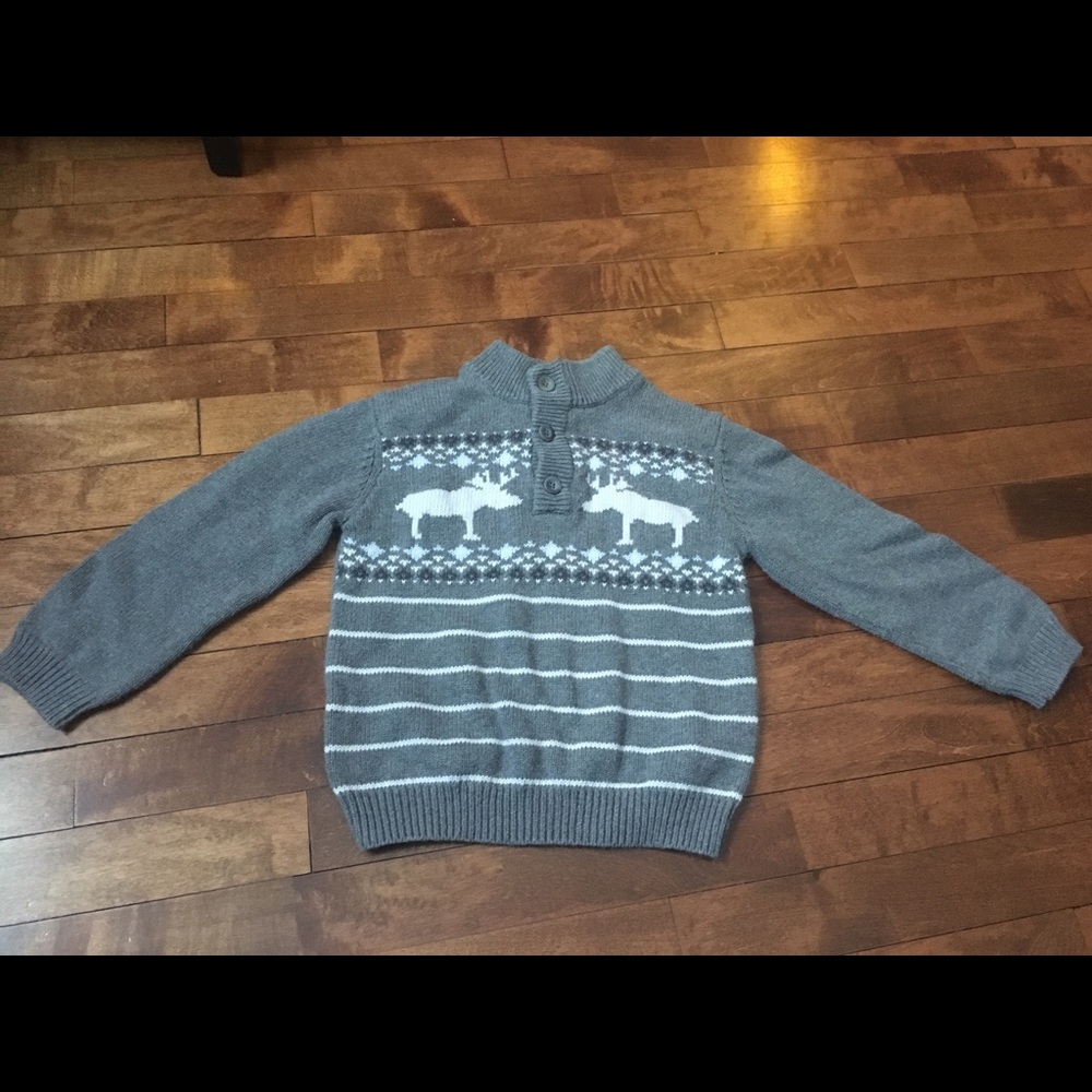 Gray Toddler 5T Warm Gray Moose Sweater